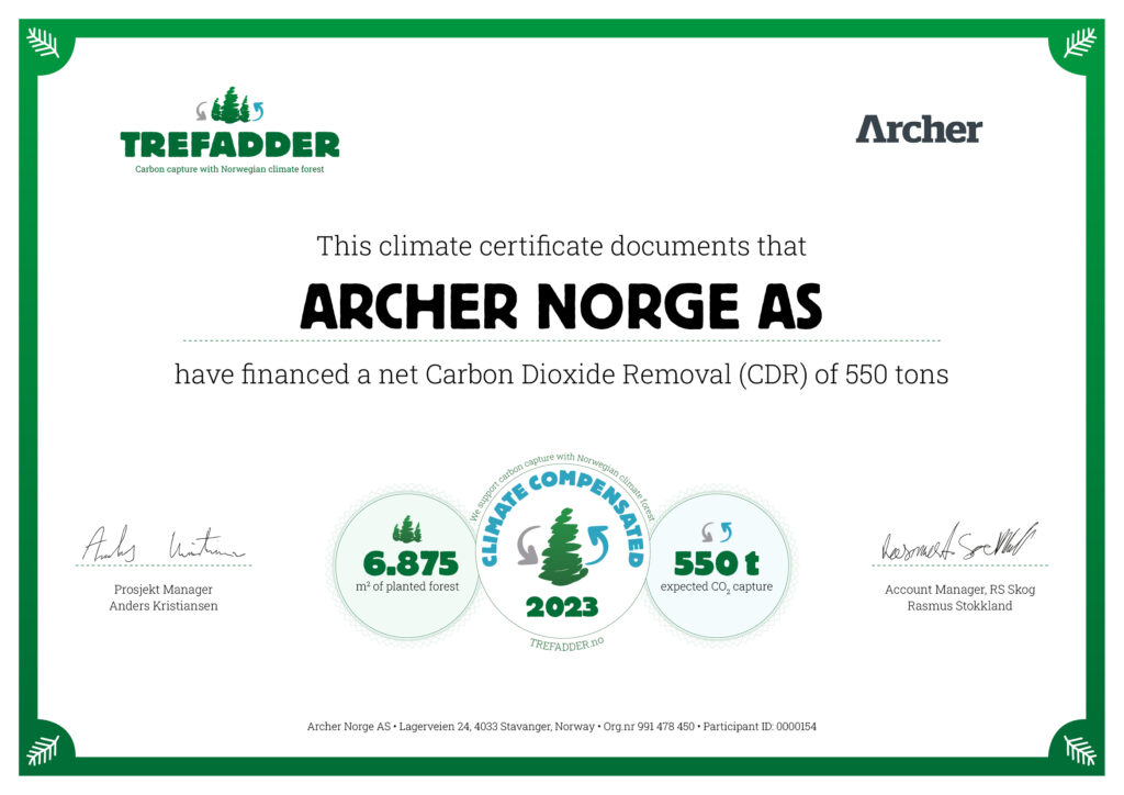 Archer_154_Trefadder Sertifikat 2023
